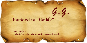 Gerbovics Gedő névjegykártya